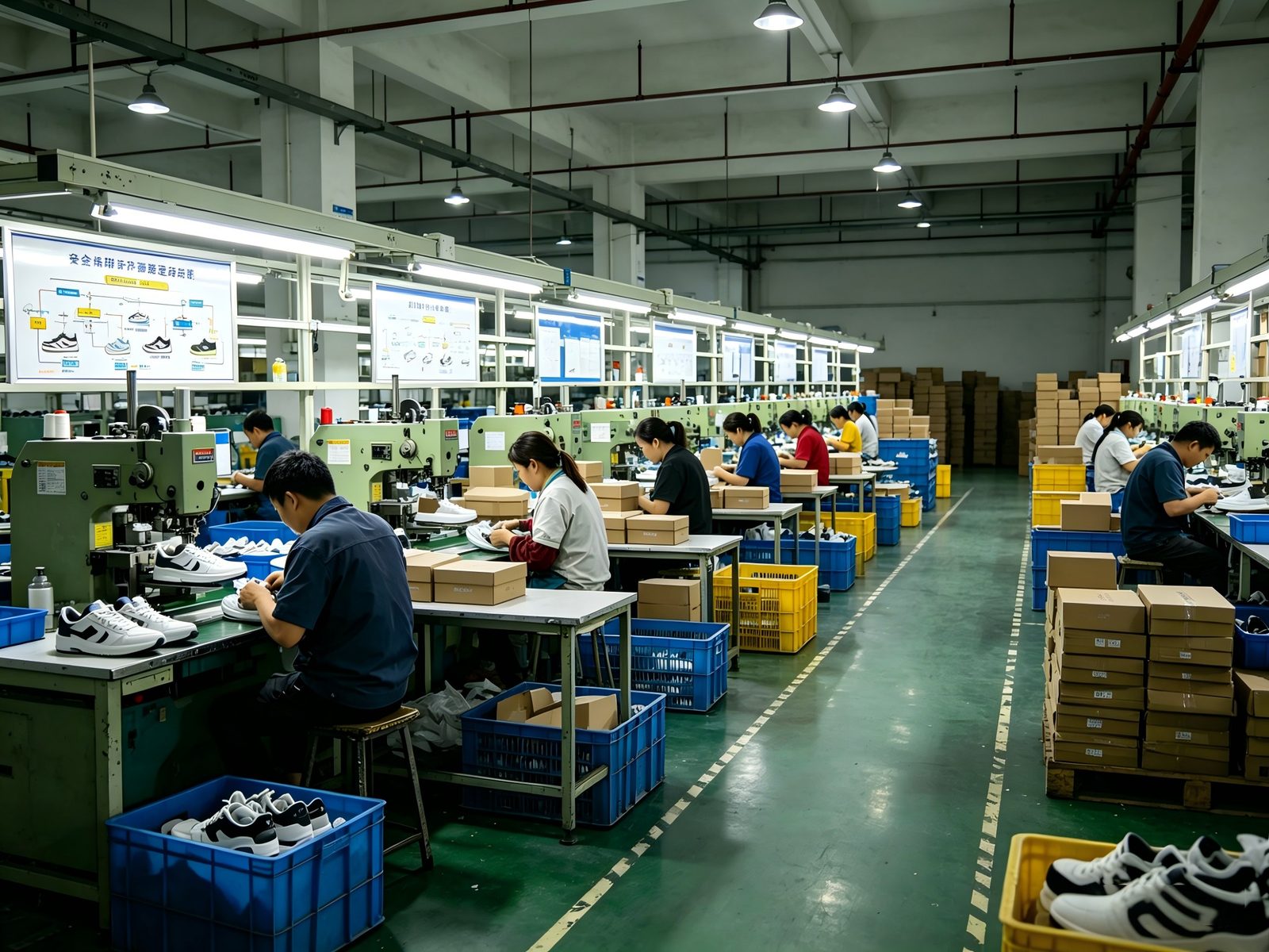 Cutting and stitching line