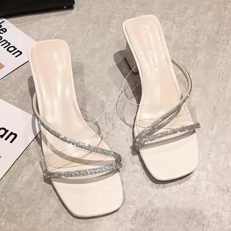 Sequins Shoes Summer Breathable Women's Block Heel Sandal