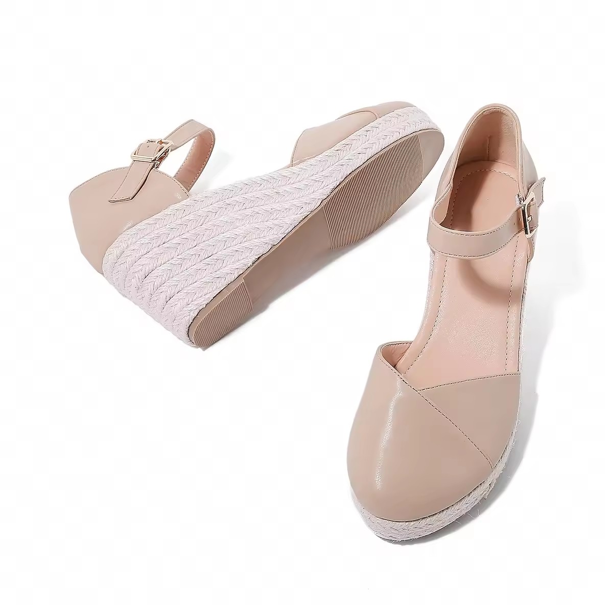 Ankle Strap Lady Wedge Shoe Wrap Toe Women Espadrille Sandal