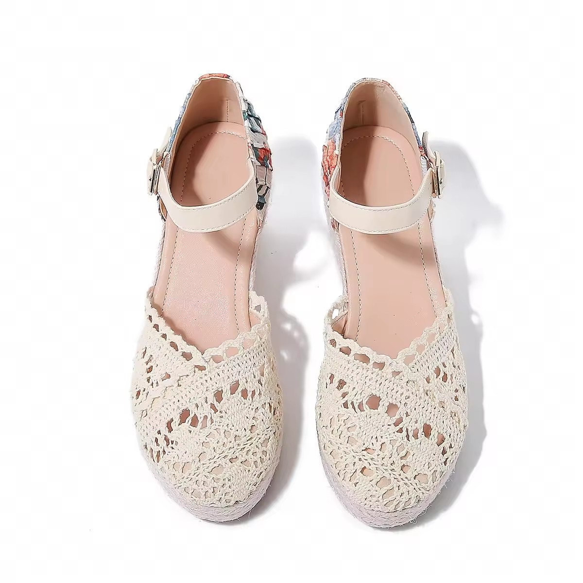 Retro Floral Hollow Out  Lady Dating Shoe Women Wedge Sandal