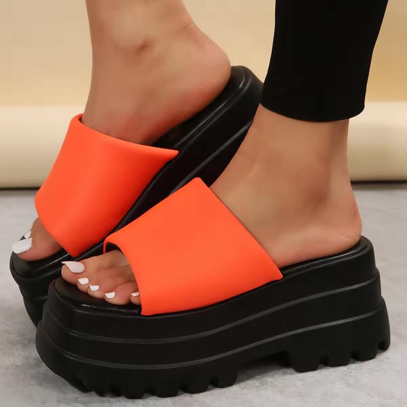 Platform Slide Slipper Fashion One Band Women Chunky Sandals