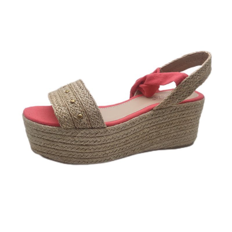 Top Natural straw leisure Wedge sandal for Ladies