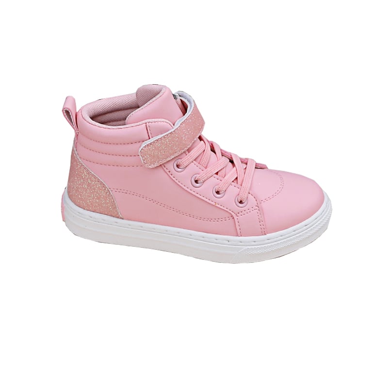 Girl Red High Tops Hot Sale Children Velcro Walking Sneaker