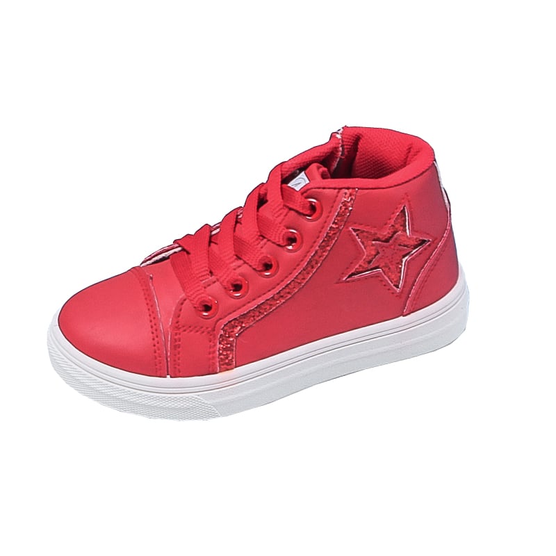 Latest Star Embellished Girl High Tops Children Walking Sneaker