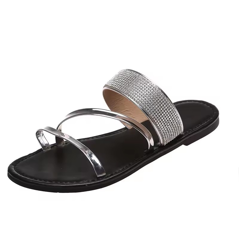 Slingback Lady Slipper Fashion Multi Strap Women Flat Sandals