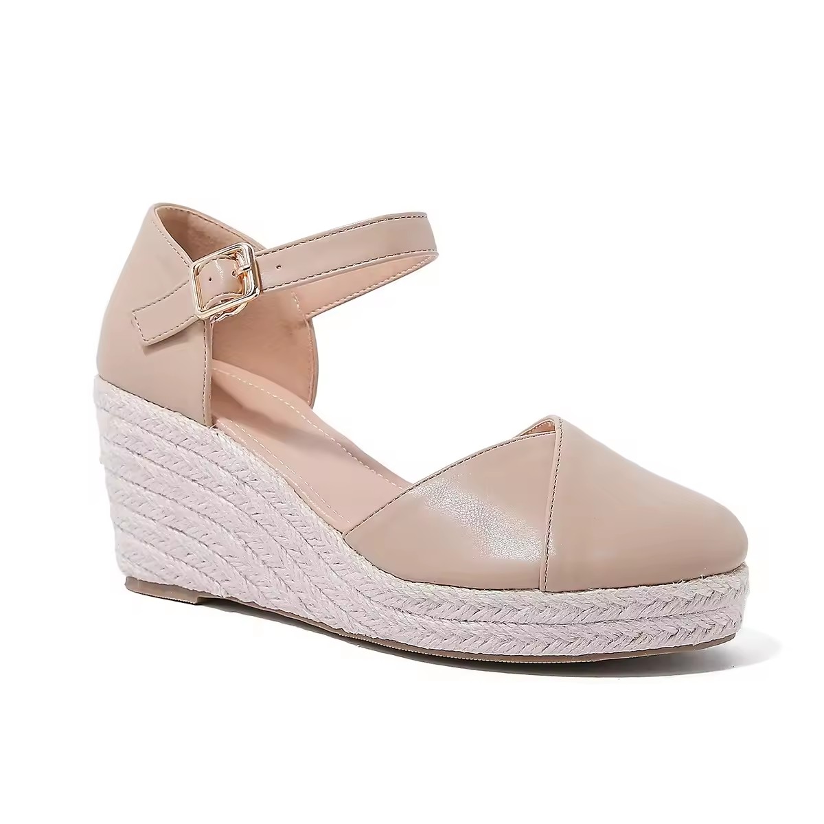 Ankle Strap Lady Wedge Shoe Wrap Toe Women Espadrille Sandal