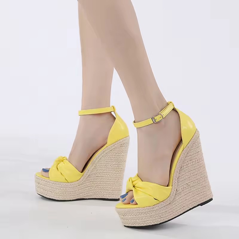 Lady Riband Wedding Shoes Women Wedge Espadrille Sandal