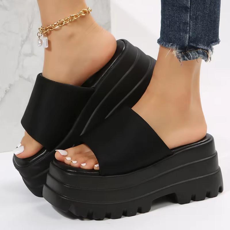 Platform Slide Slipper Fashion One Band Women Chunky Sandals