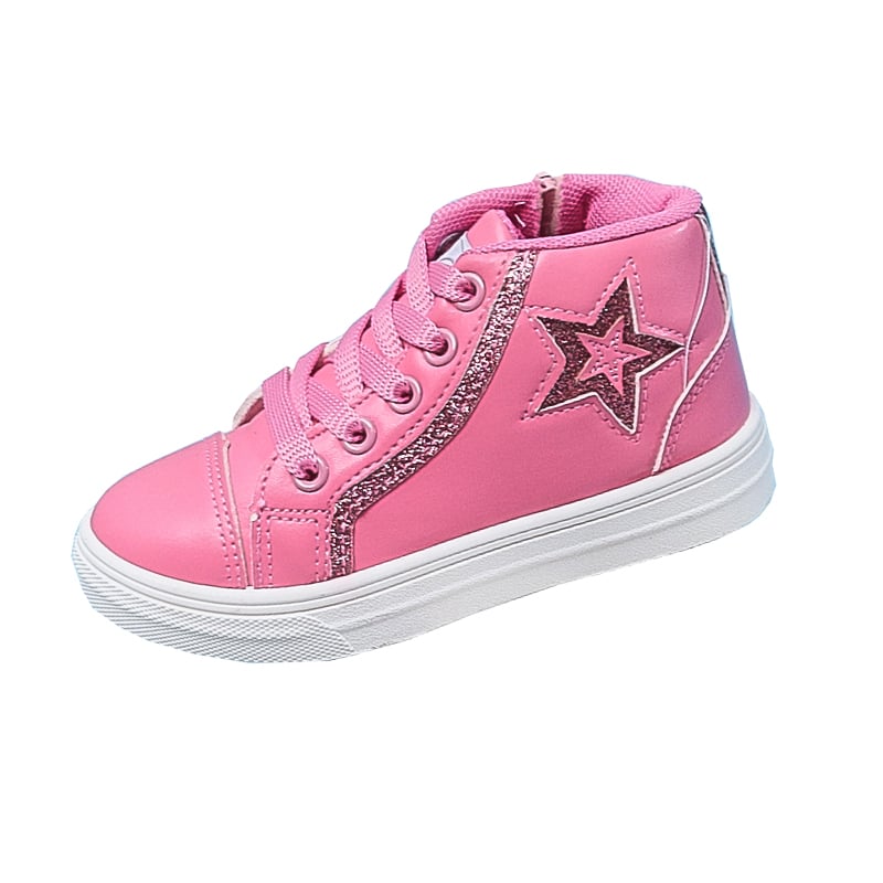 Latest Star Embellished Girl High Tops Children Walking Sneaker