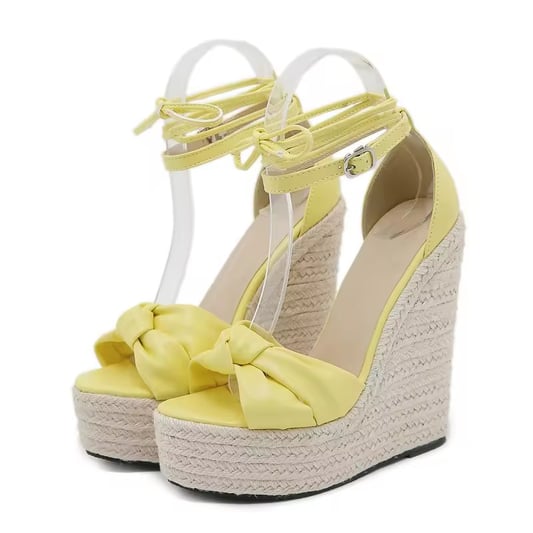 Lady Riband Wedding Shoes Women Wedge Espadrille Sandal